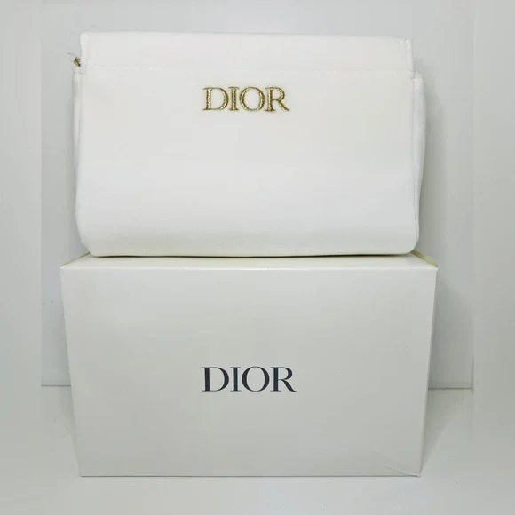 Dior Velvet White Makeup Trousse Cosmetic Case Pouch New In Box - Picture 1 of 8